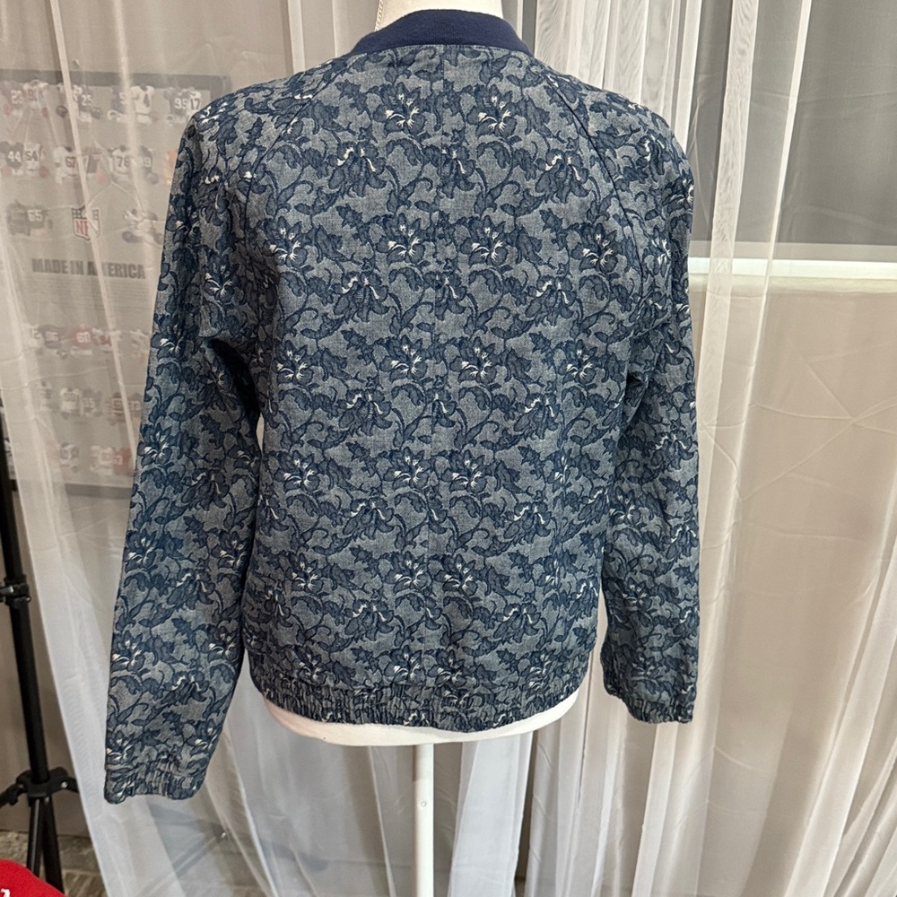 J. Crew Blue Patterned Bomber Jacket - image 2